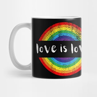 Gay Pride Vintage Rainbow LGBT Love Is Love Mug